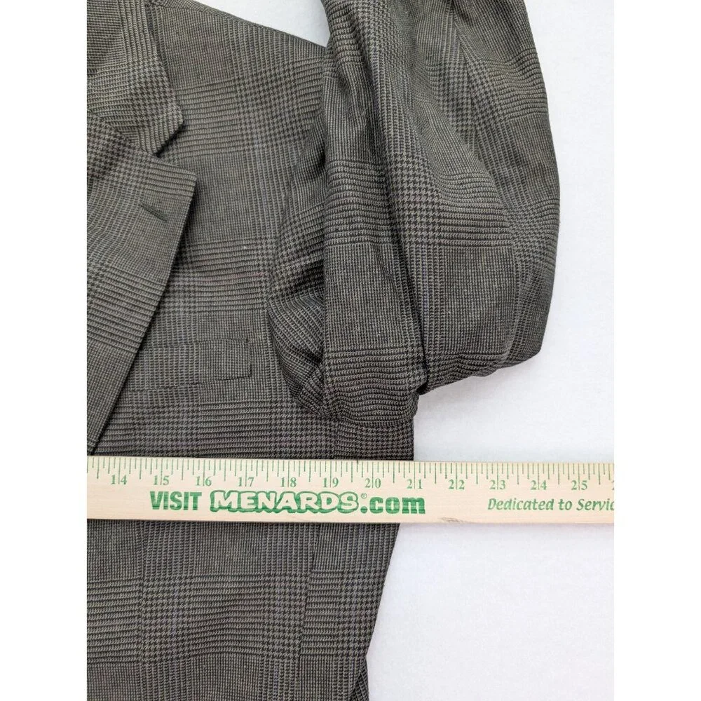 Daks London Vintage Men's Blazer Jacket Sport Coat Size 40L Brown Plaid